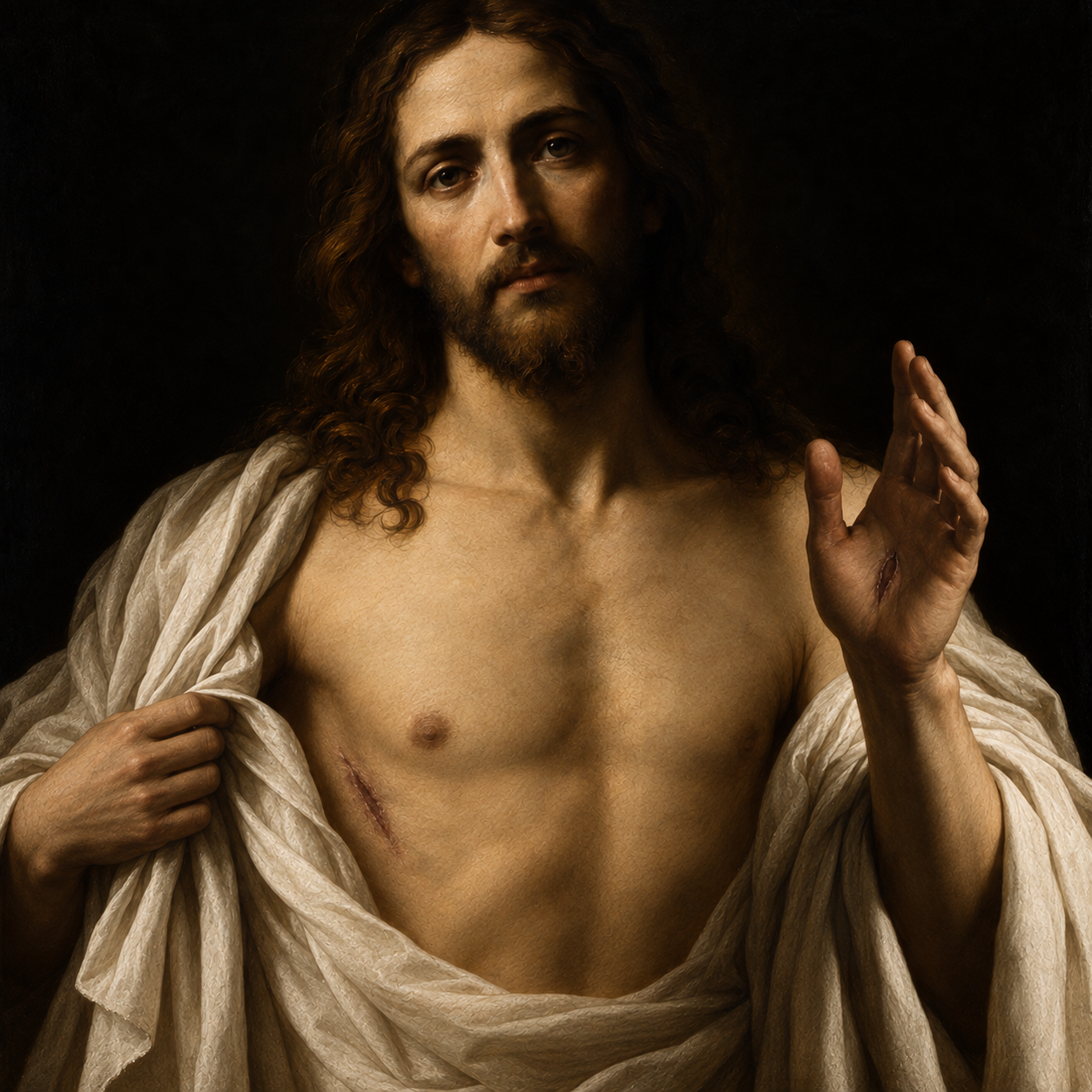 ZMARTWYCHWSTAŁY CHRYSTUS NADAL NOSI RANY