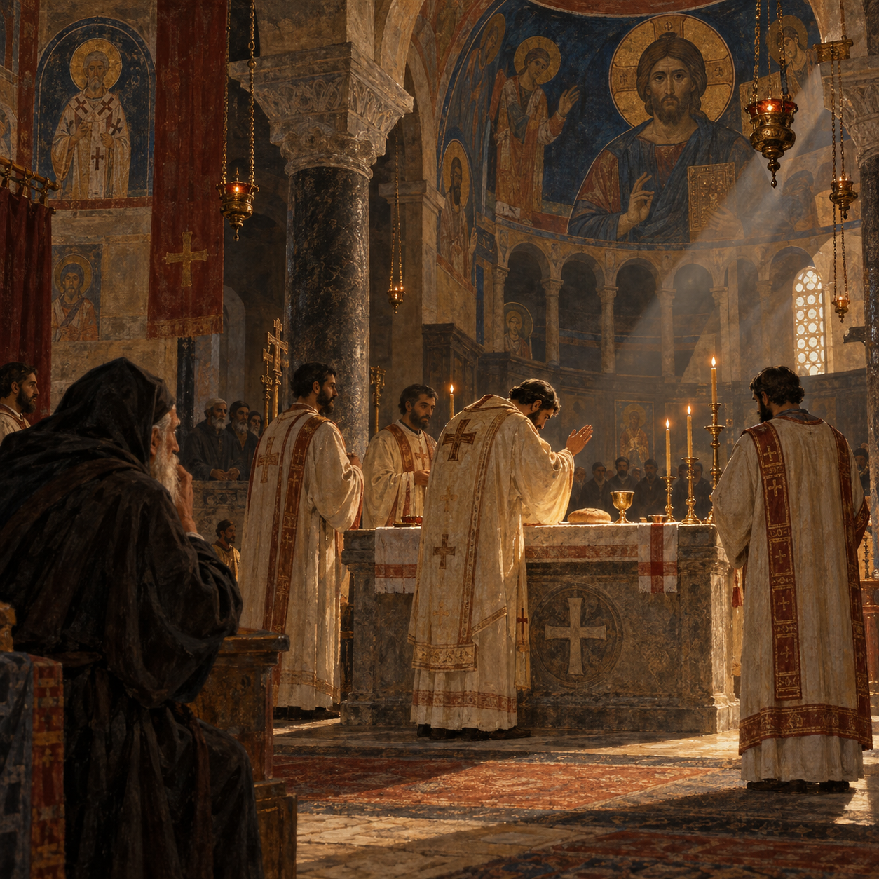 Bizantyjska liturgia w blasku świec